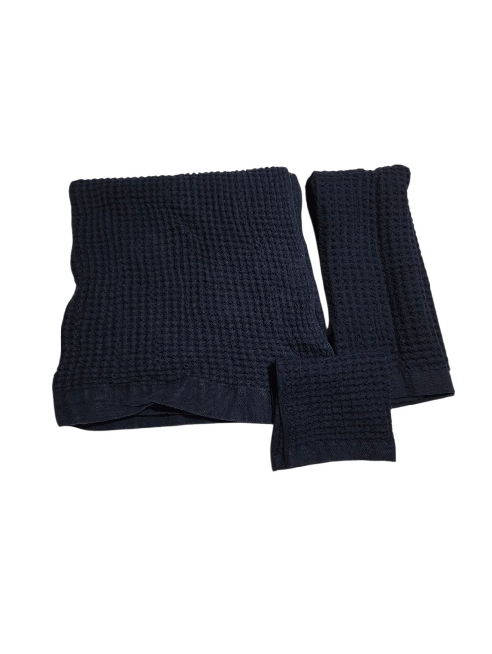 Onsen x Huckleberry Dark Blue 3pc Supima Cotton Towel Set Bath Hand Washcloth